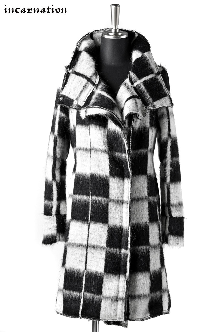 Load image into Gallery viewer, incarnation exclusive WOOL CHECK FLAP FRONT ZIP COAT