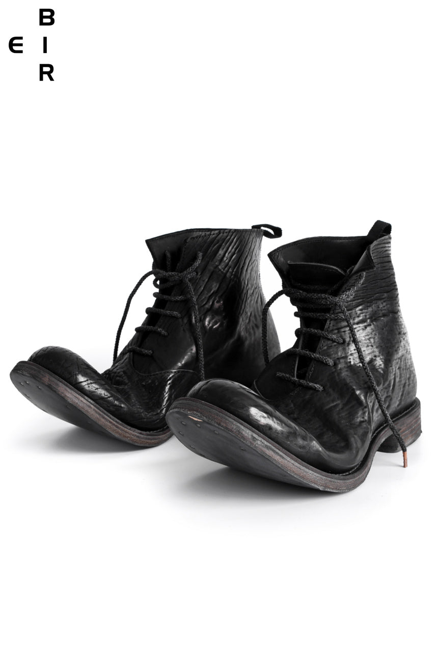 ierib whole cut rounded lace-up boots / waxy JP culatta (BLACK)