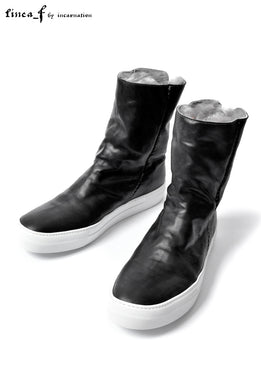 LINEA_F by incarnation GUIDI HORSE LEATHER BACK ZIP SNEAKER with SHEEP SHEARING LINNER