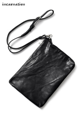 incarnation HORSE LEATHER CLUTCH BAG #2 with STRAP LARGE
