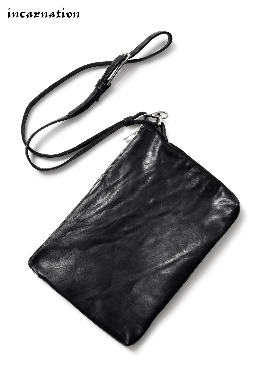 incarnation HORSE LEATHER CLUTCH BAG #2 with STRAP LARGE