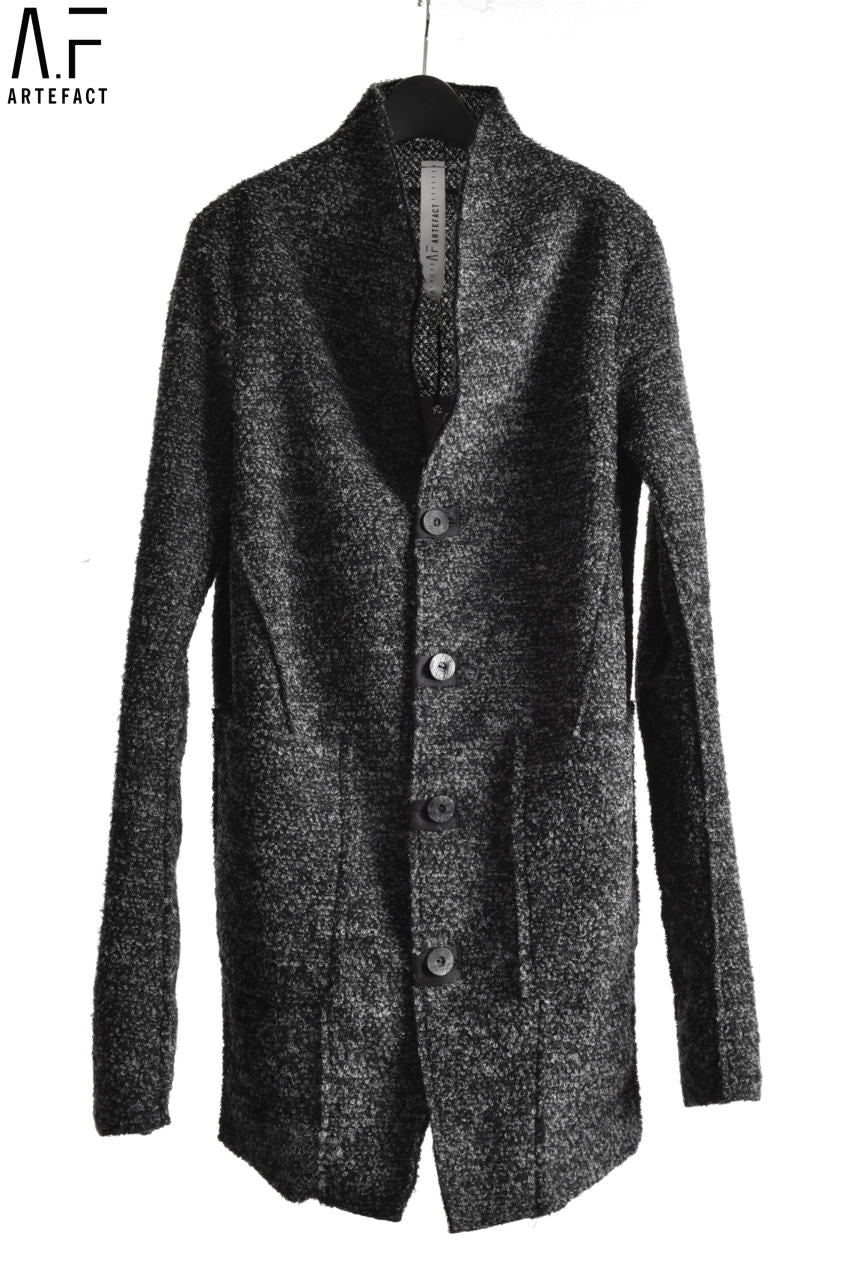 A.F ARTEFACT exclusive MIDDLE CARDIGAN / LOOPKNIT (BLACK×GREY)