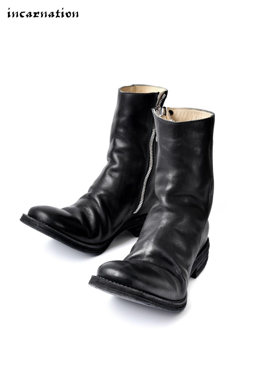 incarnation exclusive OILED HORSE LEATHER SIDE-ZIP/HAND STITCH LINED BOOTS
