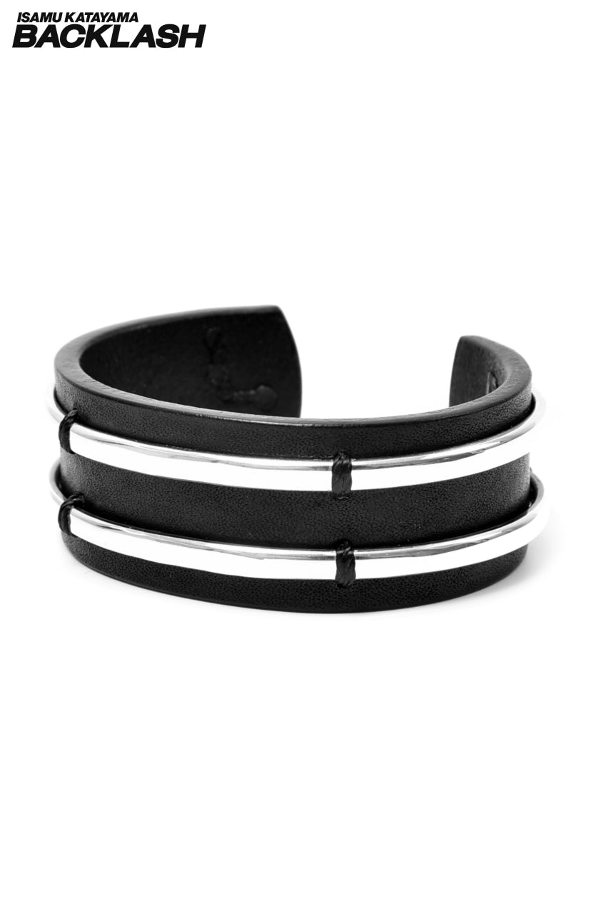 ISAMU KATAYAMA BACKLASH "SILVER+ITALY SHOULDER" HEAVY BANGLE (BLACK)