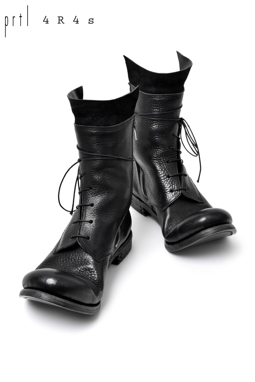 prtl x 4R4s exclusive Twisted Lace Boots / Waxy Steer "No4-2" (BLACK)