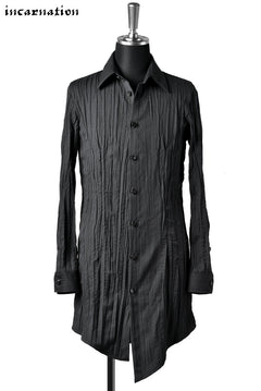 Load image into Gallery viewer, incarnation &quot;OVERLOCKED&quot; HERRINGBONE ASYMMETRIC LONG SHIRT