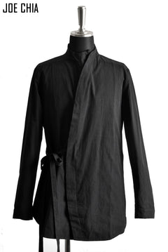 Load image into Gallery viewer, JOE CHIA exclusive CURVE BUTTON STAND SHIRT-JACKET (BLACK)