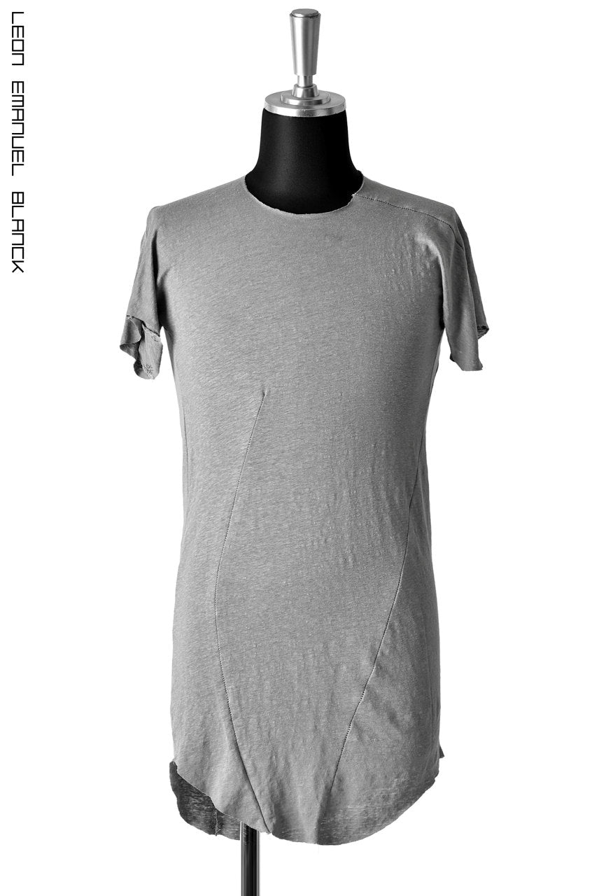 Load image into Gallery viewer, LEON EMANUEL BLANCK DISTORTION CURVED T / LUCENT LINEN JERSEY (MEDIUM GREY)
