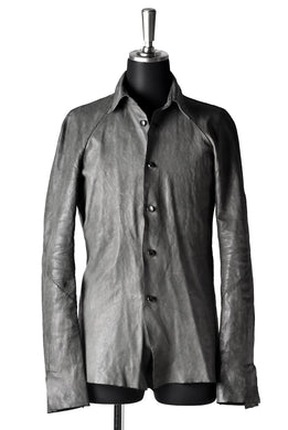 LINEA_F by incarnation BABY CALF LEATHER BUTTON SHIRT / OVERLOCKED