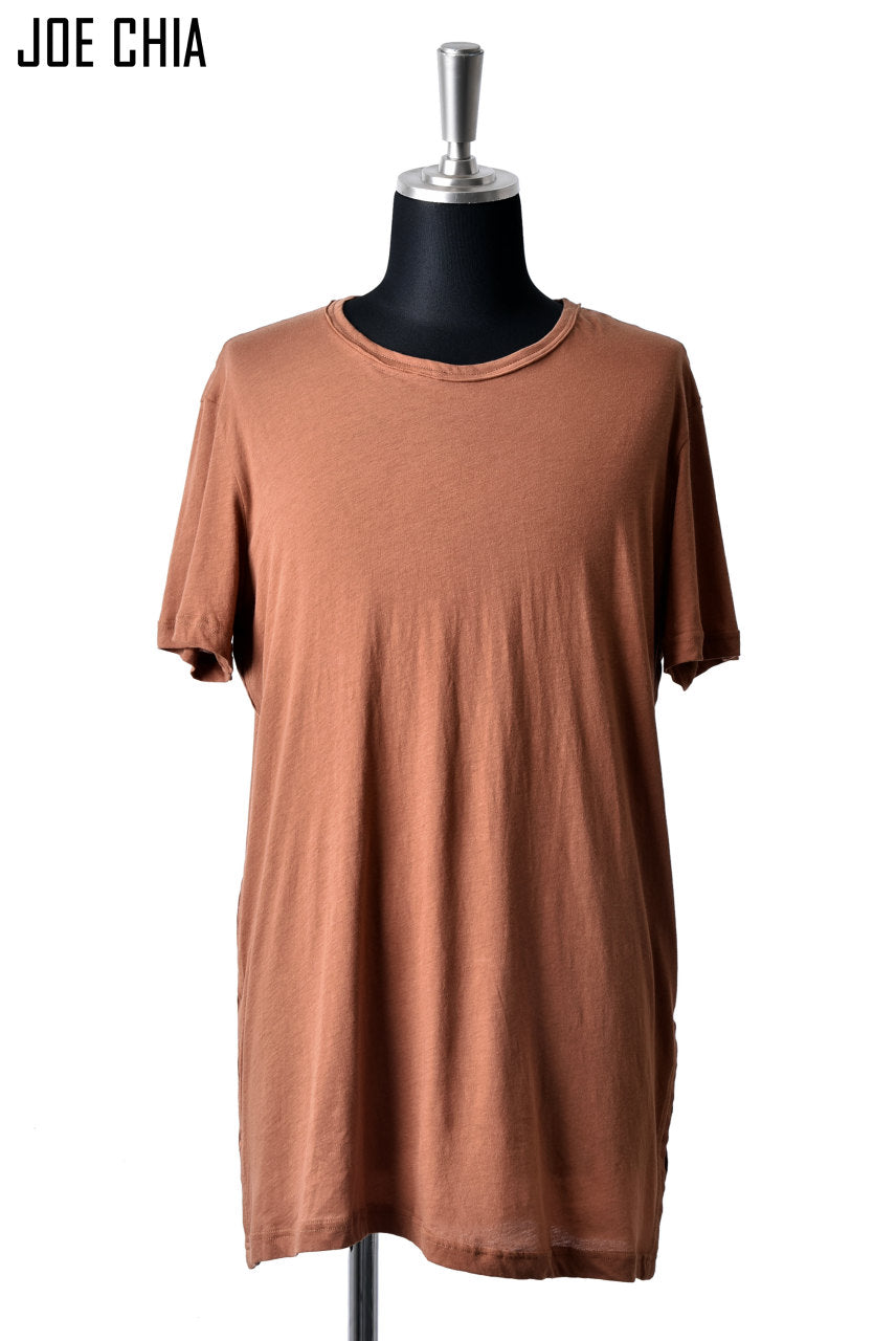 Load image into Gallery viewer, JOE CHIA SIDE PLEAT TSHIRT / LIGHT WEIGHT COTTON (GINGER)