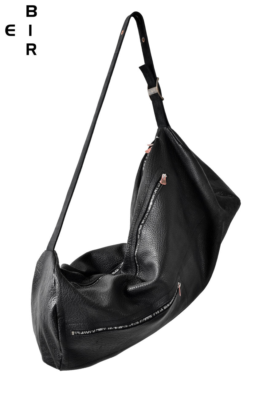ierib exclusive shoulder drum bag / horse shrink (BLACK)