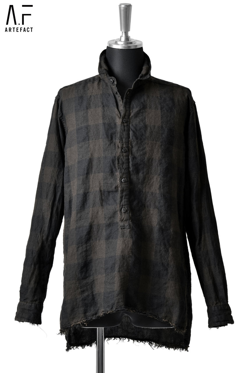 A.F ARTEFACT PERSIMMON DYED PULLOVER SHIRT