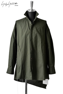 Yohji Yamamoto ＋NOIR BIG BOWED SHIRT / HAND SEWING STITCH (GREEN KHAKI)