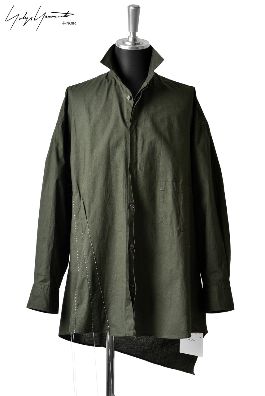 Yohji Yamamoto ＋NOIR BIG BOWED SHIRT / HAND SEWING STITCH (GREEN 