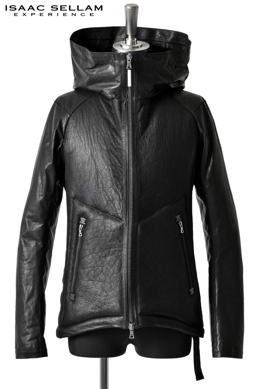 ISAAC SELLAM EXPERIENCE BALISTIQUE SHEARLING/DOWN HOODED JACKET (NOIR)