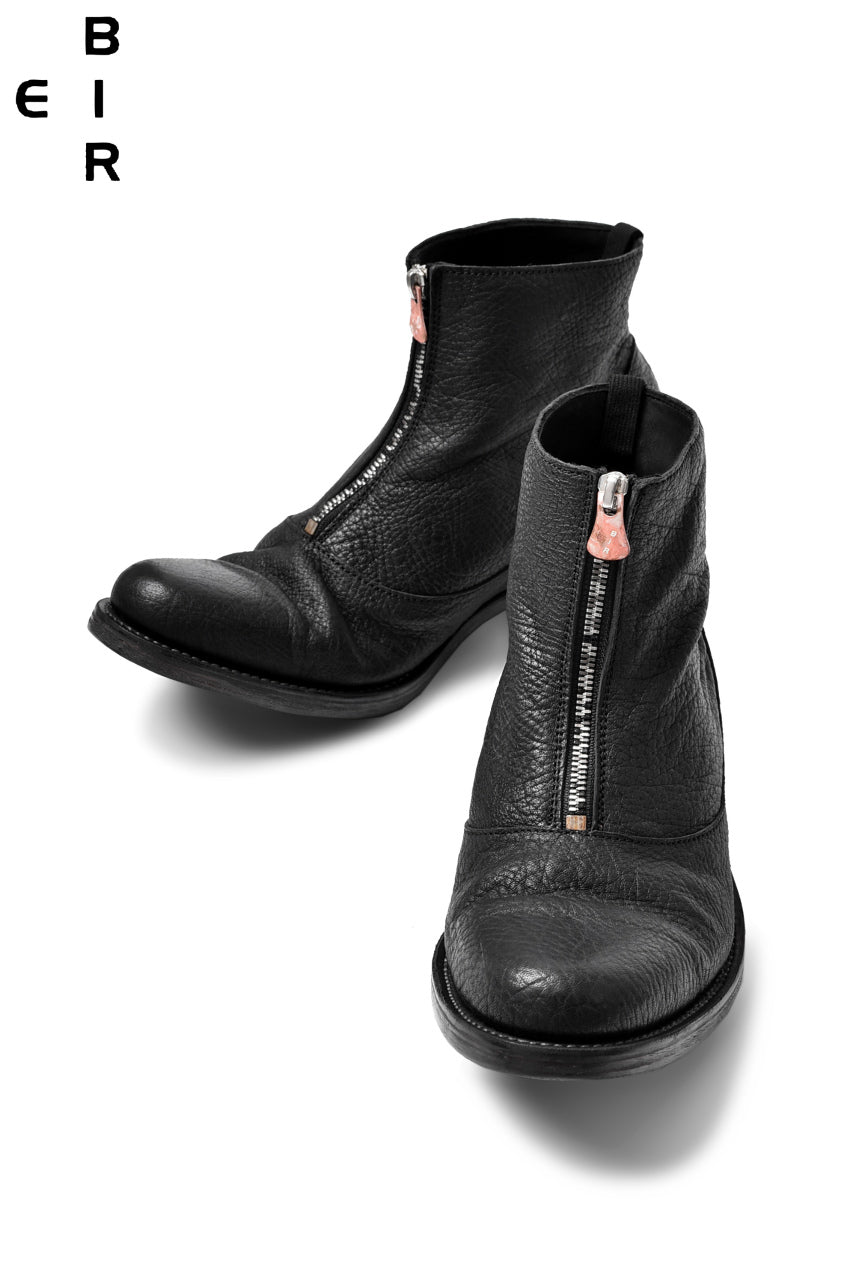 ierib exclusive fastner front middle boots / horse shrink (BLACK)