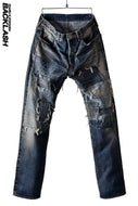 ISAMU KATAYAMA BACKLASH BORO SELVEDGE DENIM PANTS [WIDE]