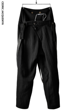 CEDRIC JACQUEMYN TWISTED PLEAT PANTS WITH SUSPENDERS (BLACK)