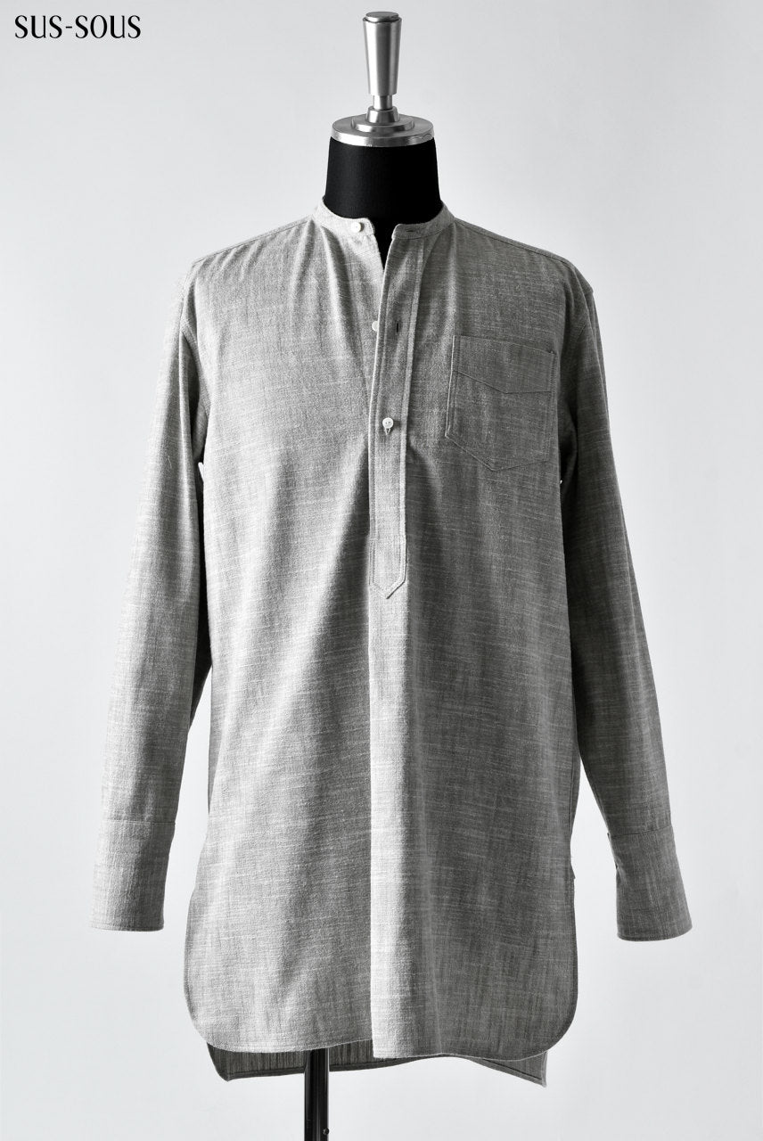 sus-sous ロングリネンシャツ sus-sous shirt OSAKA LOOM – GREY) (LIGHT cotton long トップス