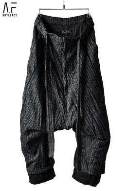 A.F ARTEFACT BELTED WIDE CROTCH PANTS / Sumi Bincho Stripe