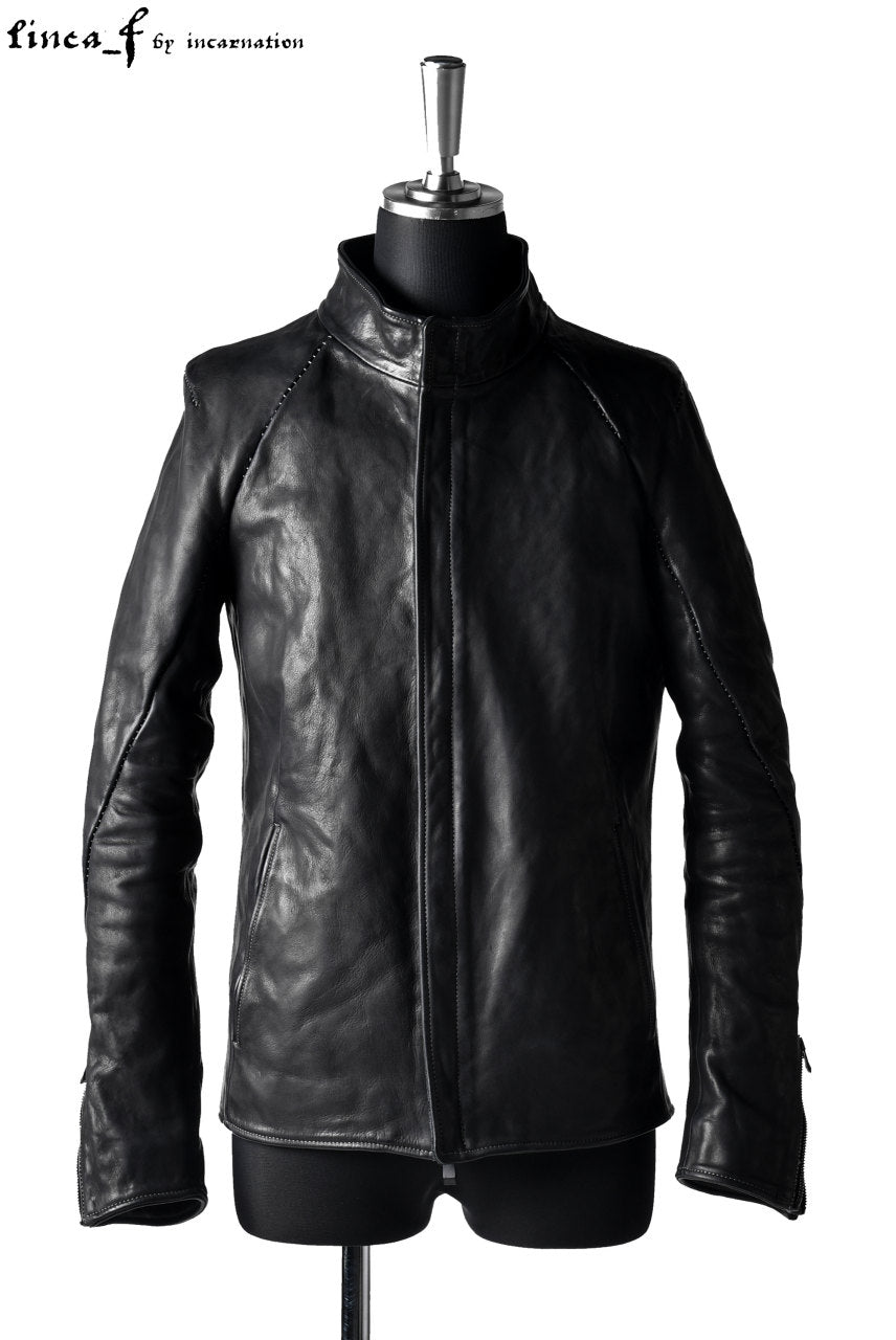 linea_f by incarnation 1.0/1.1mm Heavy Calf Leather Jacket (BLACK)