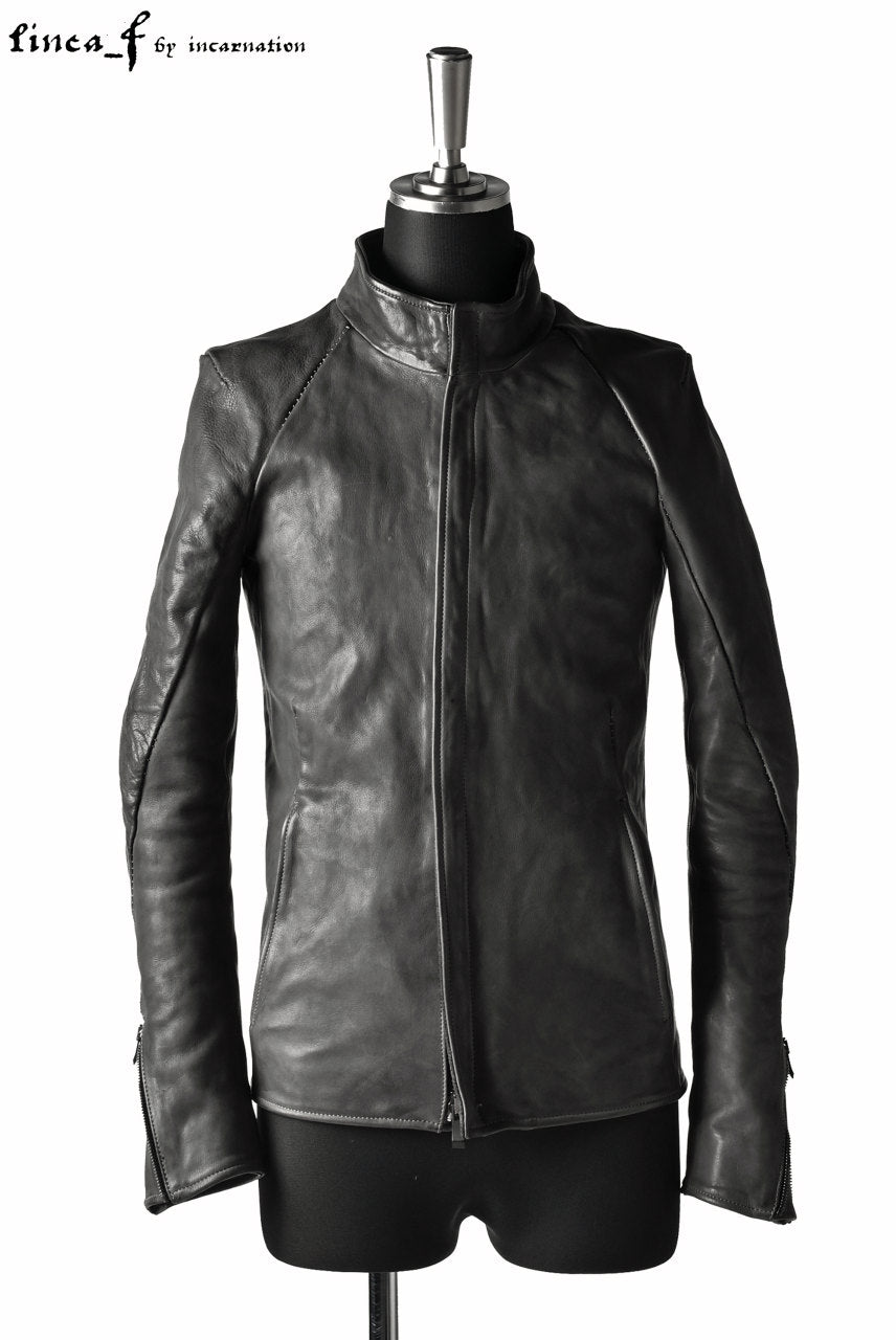 linea_f by incarnation 1.0/1.1mm Heavy Calf Leather Jacket (GREY)