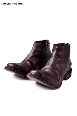 incarnation exclusive HORSE LEATHER BACK ZIP SHORT BOOTS / HAND DYED