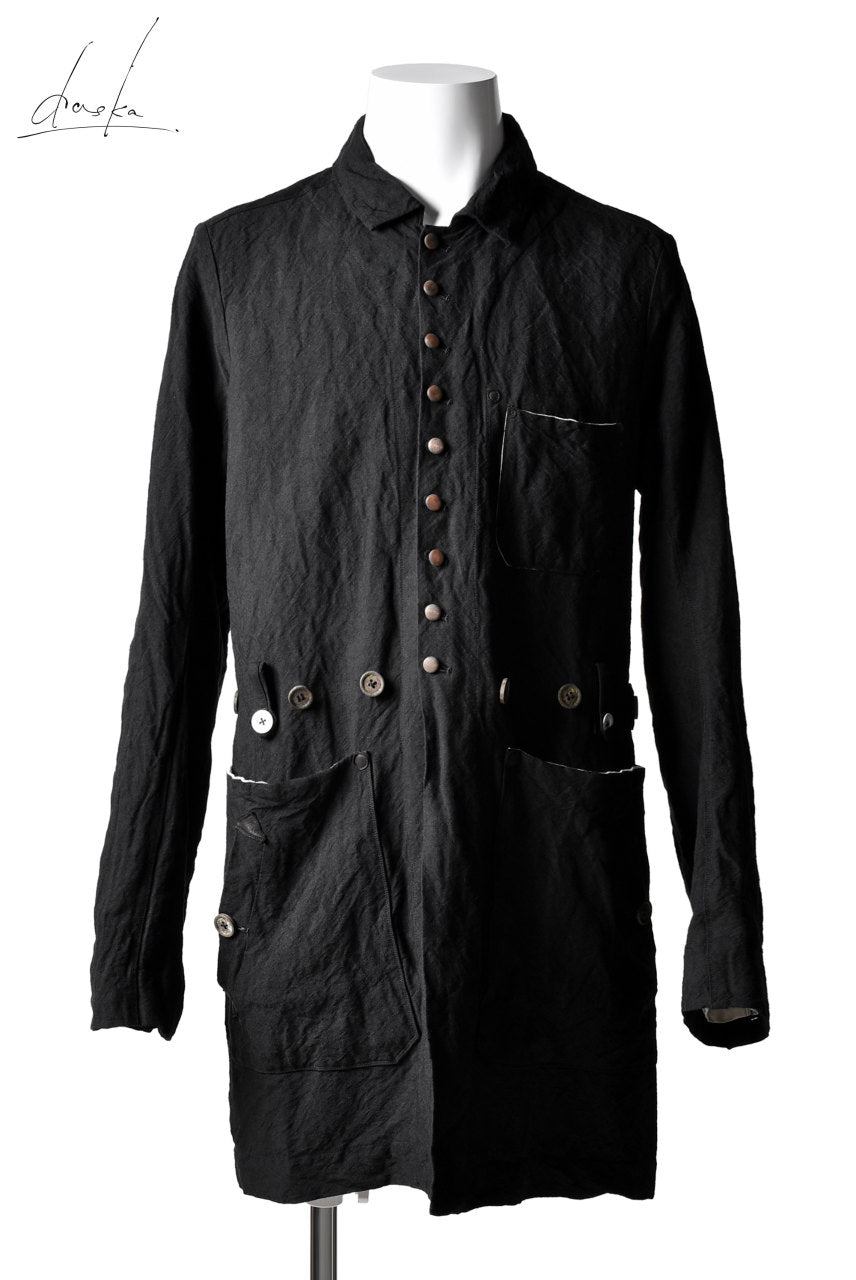 Load image into Gallery viewer, daska atelier coat / bamboo-linen (BLACK)