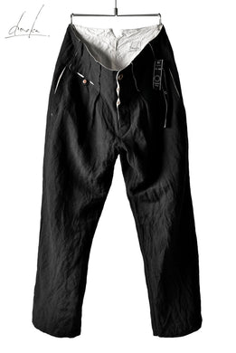 daska (d-55) wide pants / bamboo-linen (BLACK)