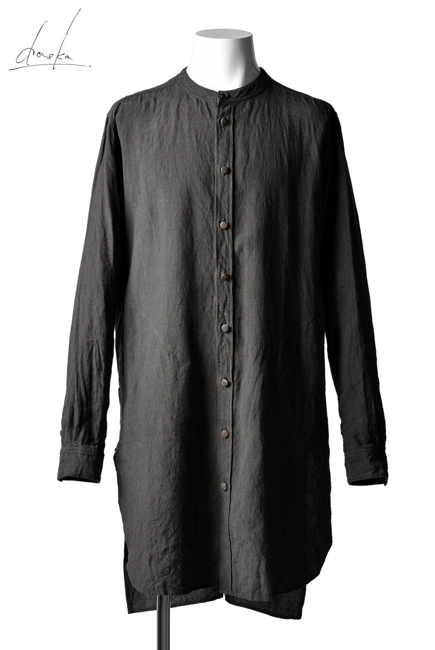 daska (johan) long shirt / linen natural (BROWN)