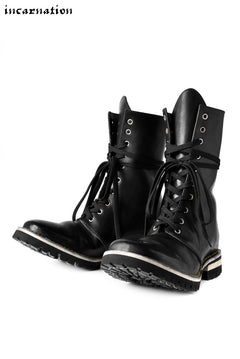 画像をギャラリービューアに読み込む, incarnation CALF SHOULDER LEATHER COMBAT BOOTS / with BLACK SHOELACES