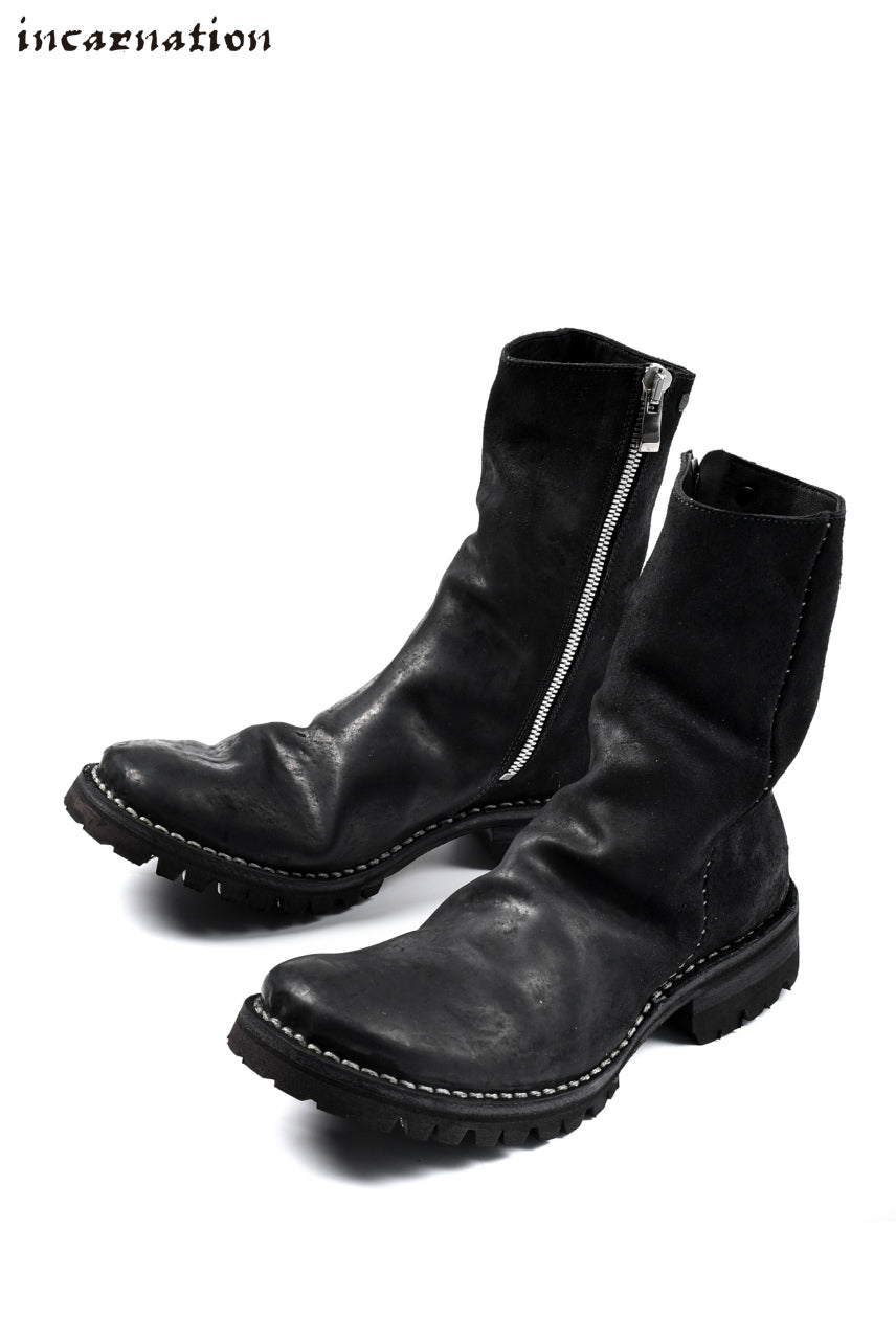 incarnation exclusive HORSE BUTT LEATHER HAND STITCH SIDE ZIP BOOTS / VB#100