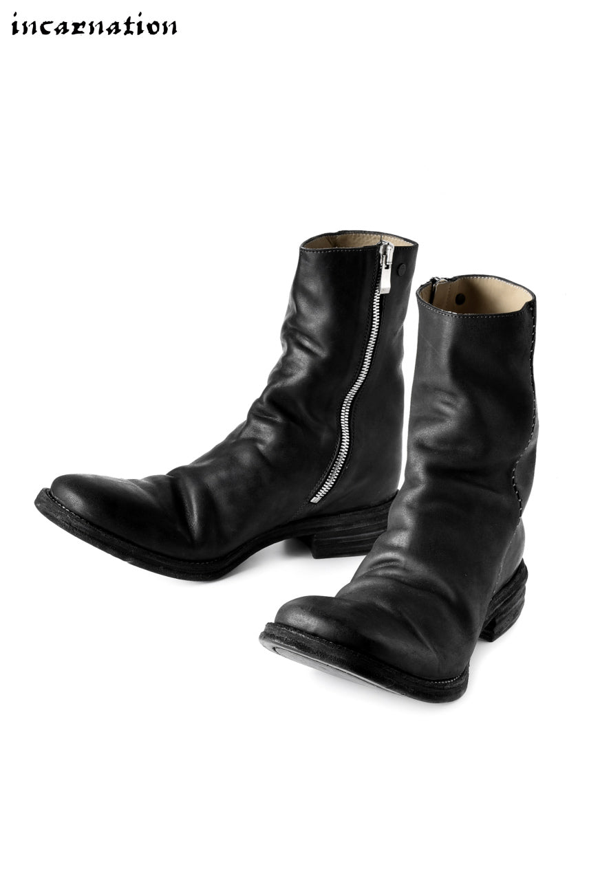 incarnation exclusive OILED HORSE LEATHER HAND STITCH SIDE ZIP BOOTS