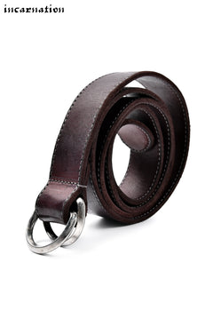 Load image into Gallery viewer, incarnation exclusive CALF LEATHER NARROW BELT with DOUBLE &quot;D&quot; RINGS (BORDEAUX)