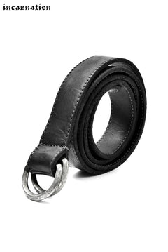 Load image into Gallery viewer, incarnation exclusive CALF LEATHER NARROW BELT with DOUBLE &quot;D&quot; RINGS (DARK GREY)