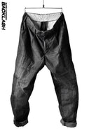 ISAMU KATAYAMA BACKLASH BORO TAPERED PANTS (BLACK)