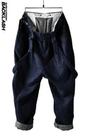ISAMU KATAYAMA BACKLASH exclusive INDIGO WIDE TAPERED PANTS with SUSPENDER (INDIGO)