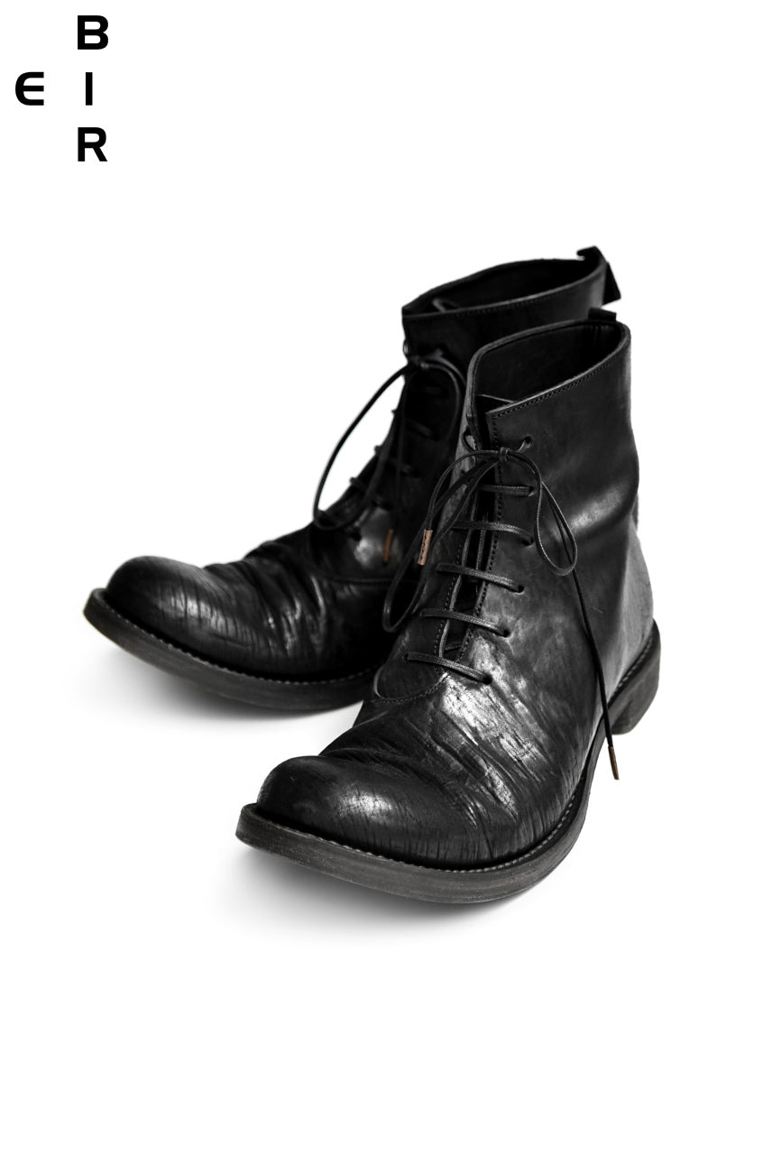 ierib whole cut rounded lace-up boots / waxy JP culatta (BLACK)
