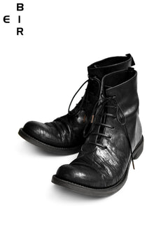 Load image into Gallery viewer, ierib whole cut rounded lace-up boots / waxy JP culatta (BLACK)