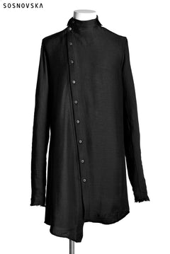 画像をギャラリービューアに読み込む, SOSNOVSKA DIAGONAL FLY LONG SHIRT (BLACK)