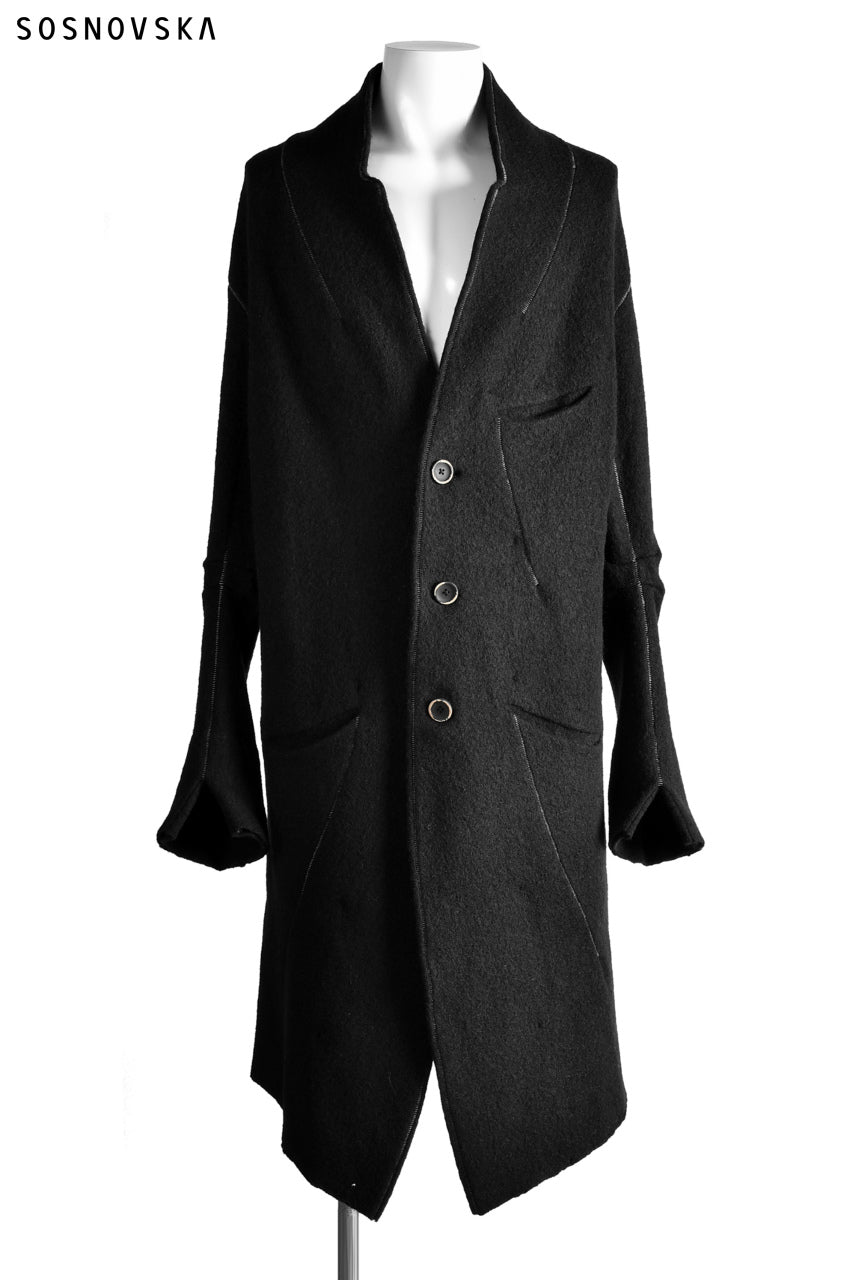 SOSNOVSKA exclusive SOFT STITCHED COAT (BLACK)