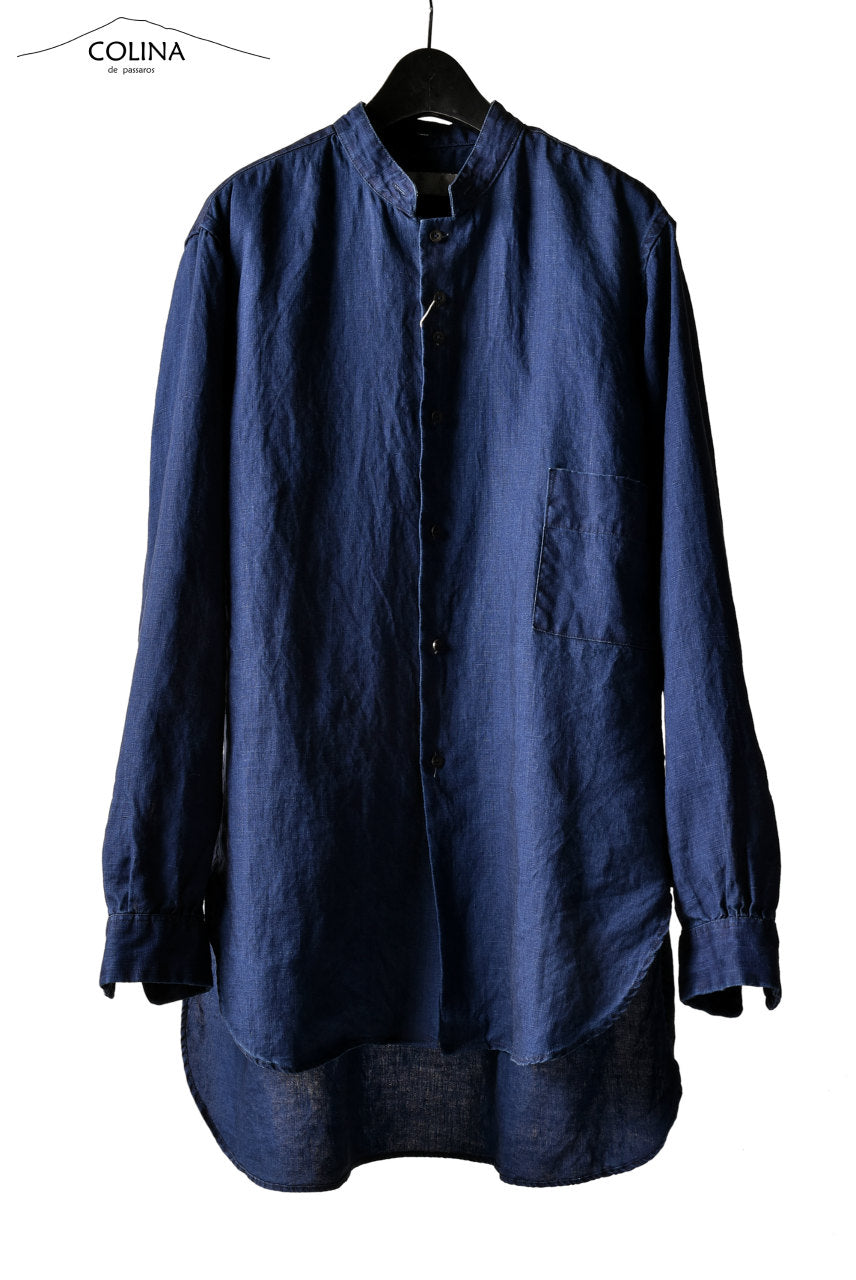 COLINA GRANDPA SHIRT / NATURAL DYED LINEN (LOG WOOD BLACK)の商品