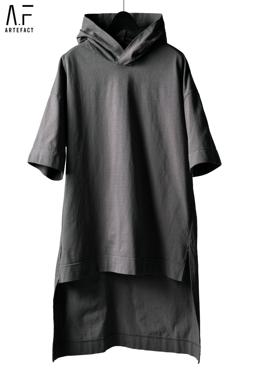 Load image into Gallery viewer, A.F ARTEFACT LONG BACK HOODED TOPS / OBJECT DYED (GREY)