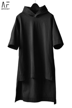 Load image into Gallery viewer, A.F ARTEFACT LONG BACK HOODED TOPS / OBJECT DYED (BLACK)