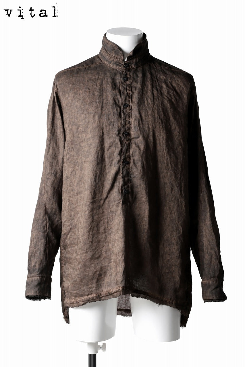 Load image into Gallery viewer, _vital exclusive pullover shirt / linen persimmon dyed