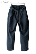 COLINA DOUBLE TUCK WIDE TAPERED PANTS / SASHIKO (INDIGO)