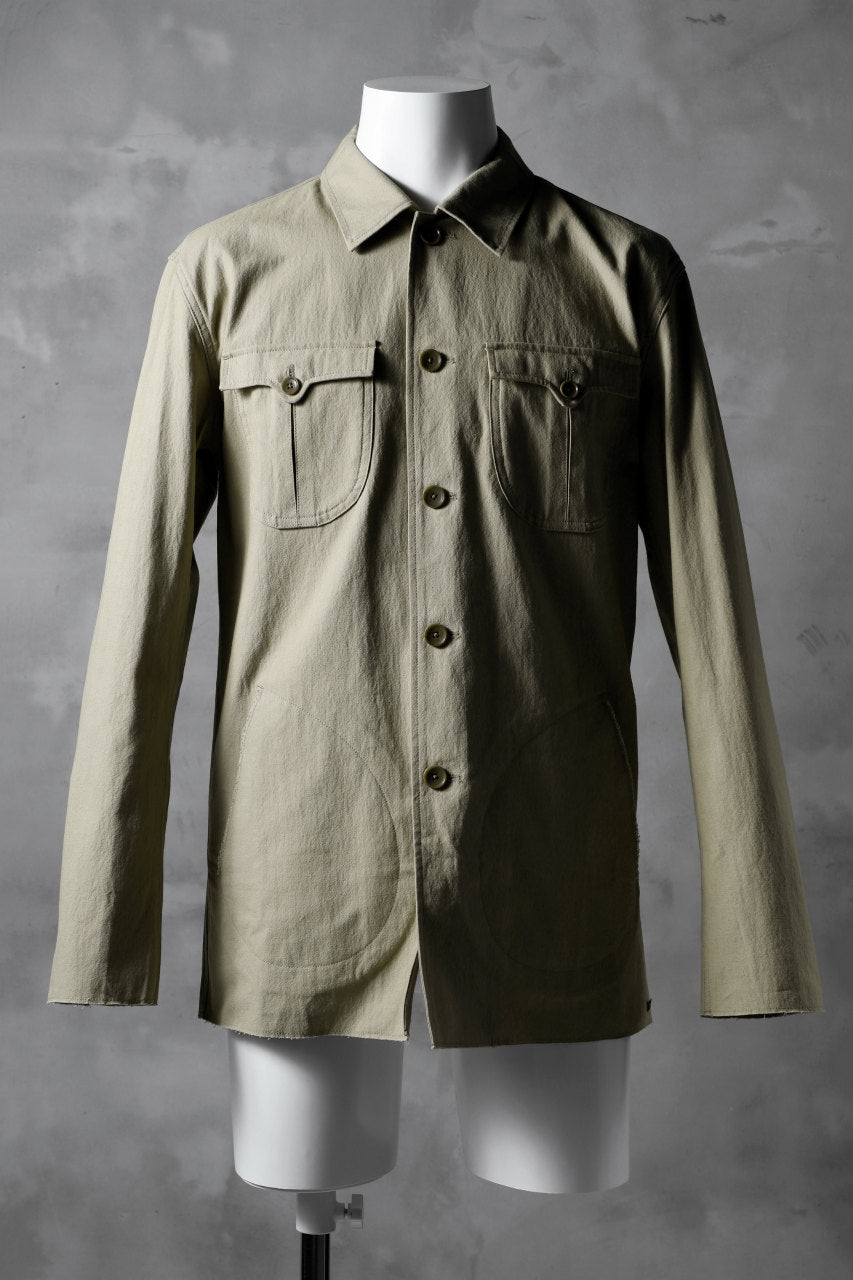 blackcrow worker shirt jacket / cotton woven (BEIGE)