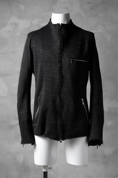 Load image into Gallery viewer, blackcrow raglan zip blouson / cotton&amp;hemp double faces (charcoal)