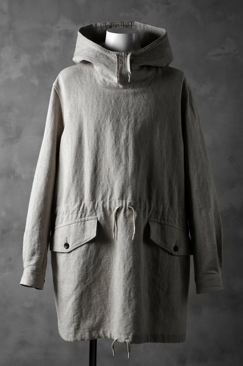 sus-sous anorak middle coat / natural linen & cotton (NATURAL)