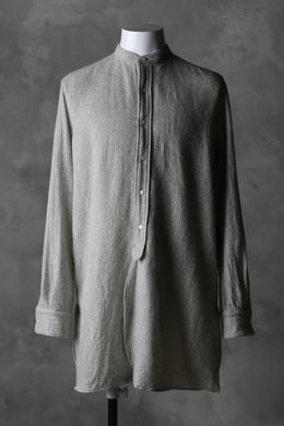 sus-sous officer shirt / Wool & Cashmere raised cloth (ICE GREY)